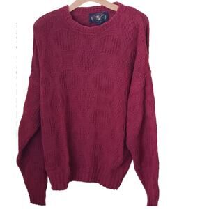 Men's Red Lake Harmony Knit Crew Neck Sweater Medium